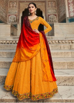 Yellow   Georgette   Designer Gown 